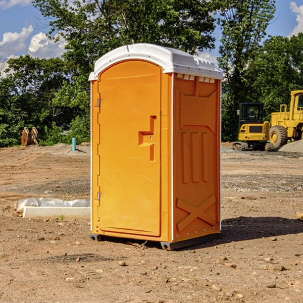 how often are the portable restrooms cleaned and serviced during a rental period in Kimball